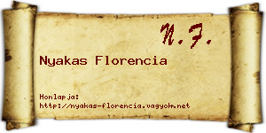 Nyakas Florencia névjegykártya